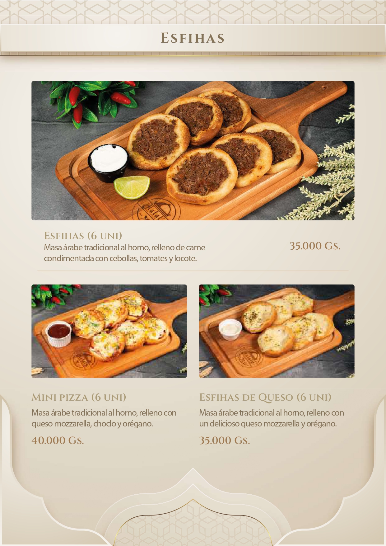 Portada del Menú Halal's
